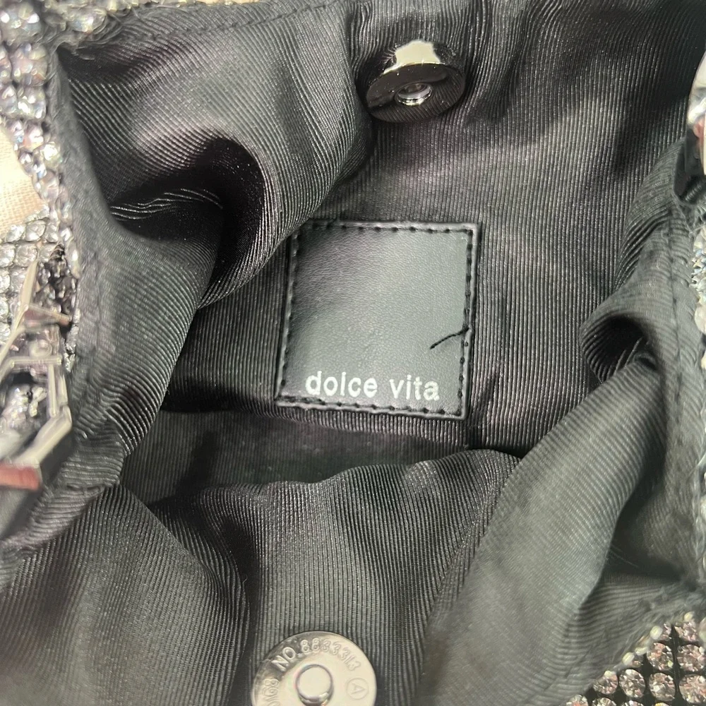 Dolce Vita Anna Crystal Rhinestone Embellished Small Hobo Bag